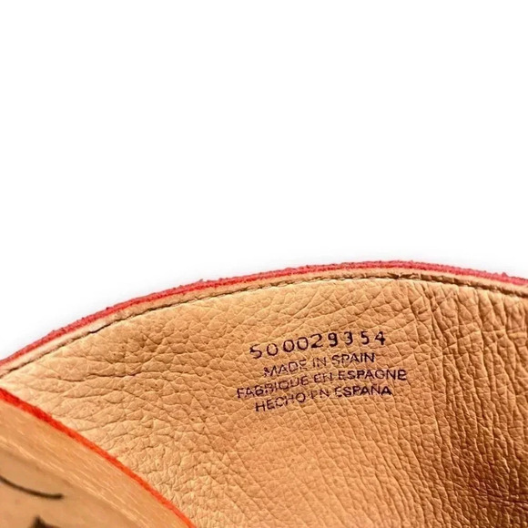 Free People Glorieta Red Suede Leather Espadrille Wedges Rainbow Ombre Size 37 - Picture 9 of 11